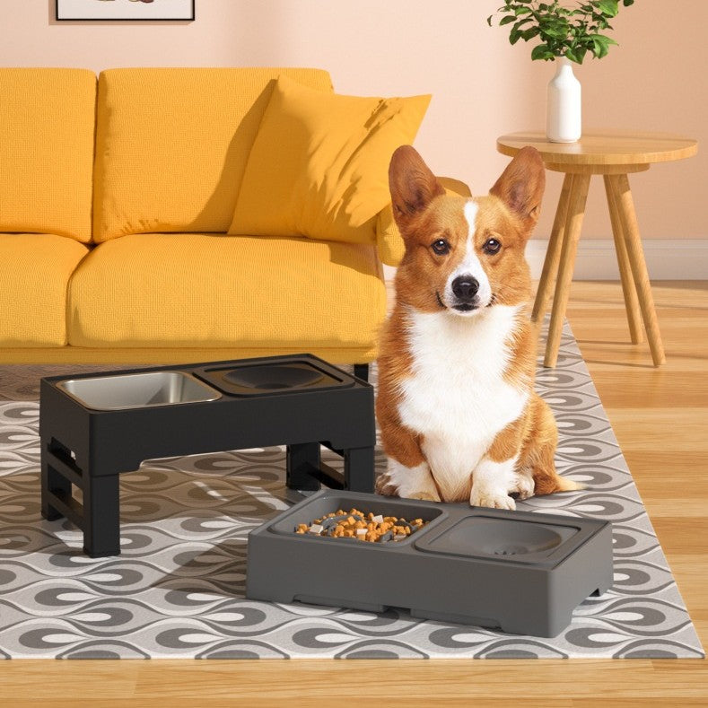 Elevate Your Pet's Dining Experience with Our Adjustable Double Bowl Feeding Stand