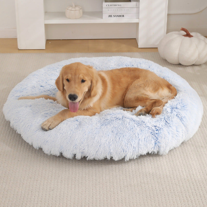 Pet Round Plush Bed Warm Sleep Mat Comfortable Nest