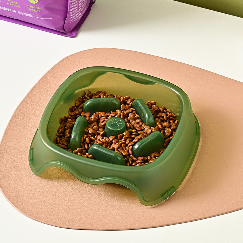 Pet Slow Feeding Anti Choking Water Feeder Bowl Plastic Food Plate
