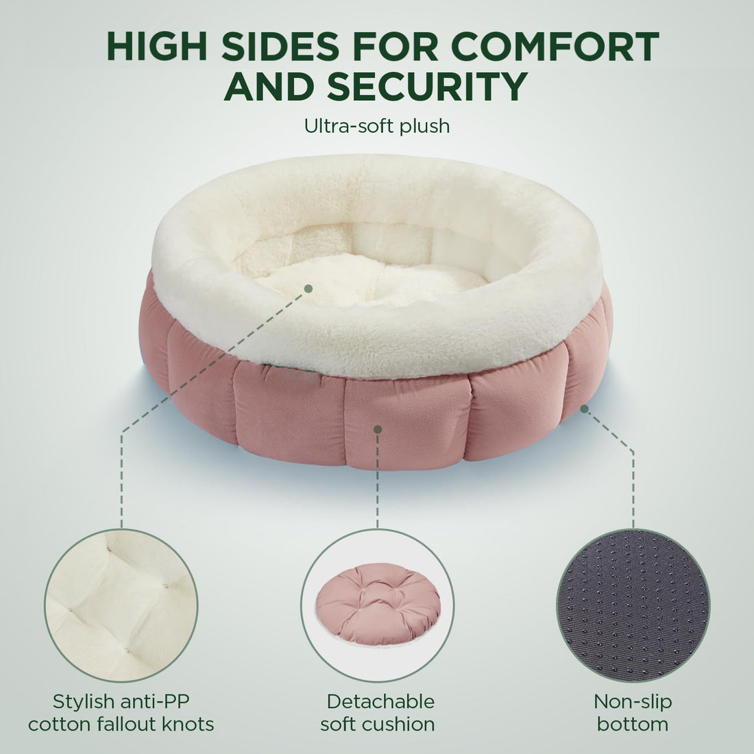 Pet Donut Round Bed Washable Anti Slip Comfort Sleeping Mat