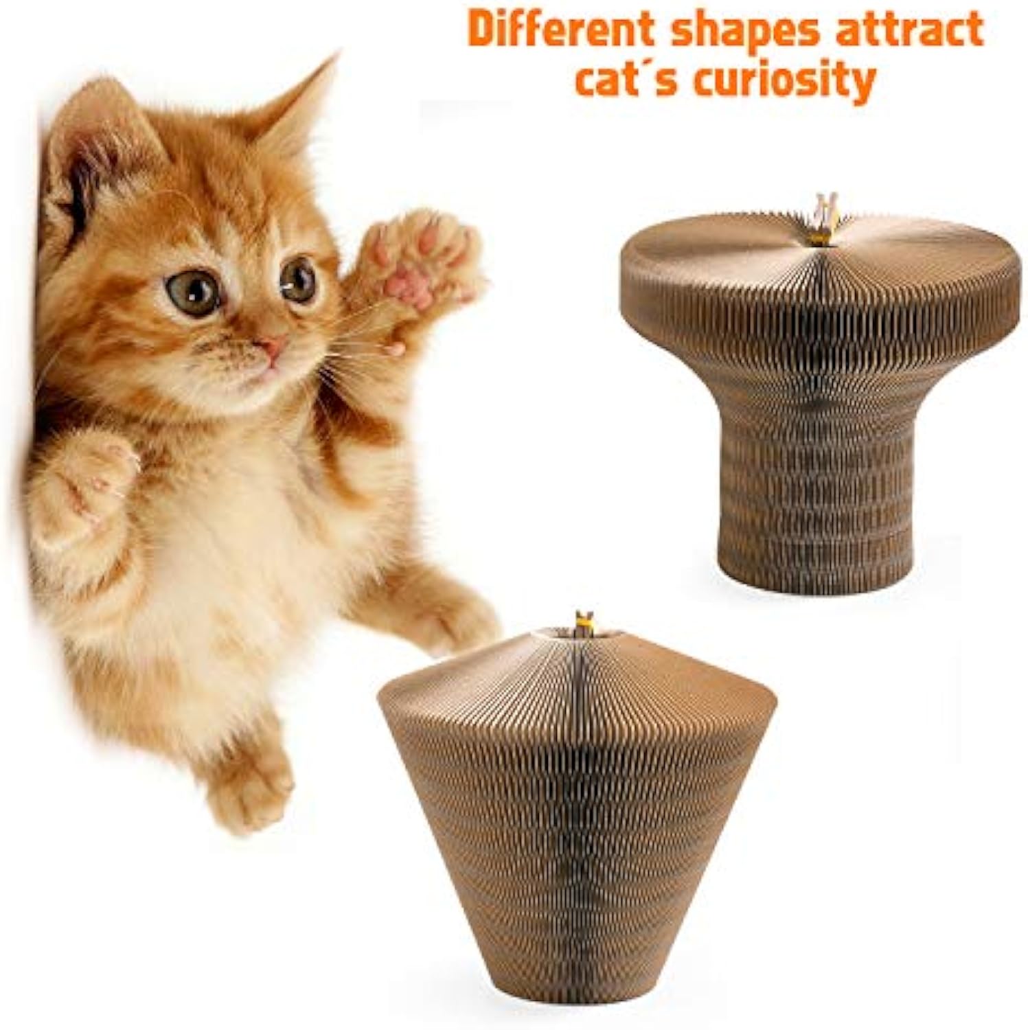 Collapsible Pet Scratcher Lounge Bed Corrugated Cardboard Round Nest Washable