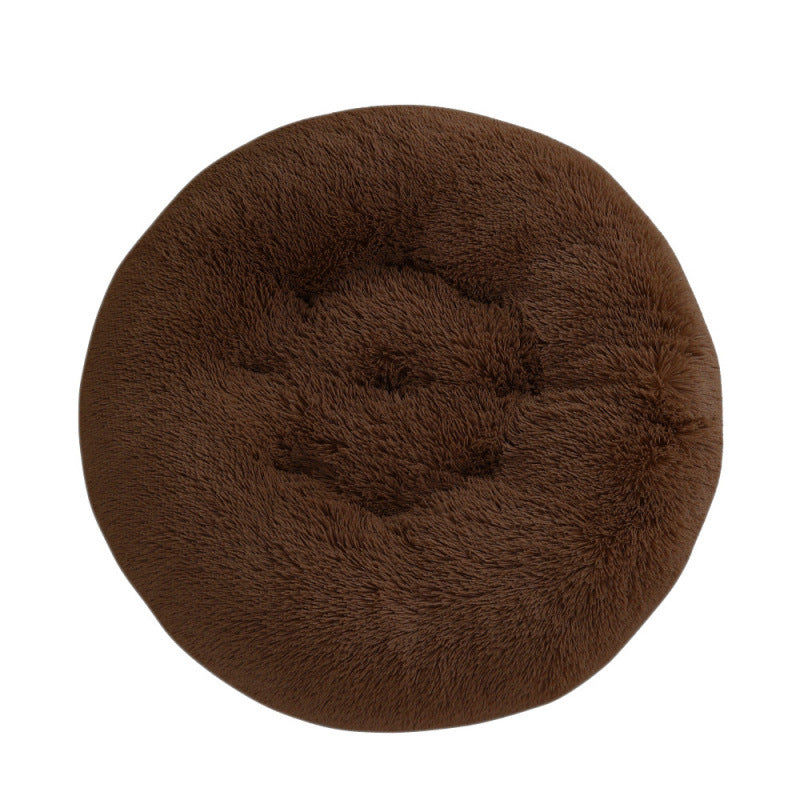 Pet Round Plush Bed Warm Sleep Mat Comfortable Nest