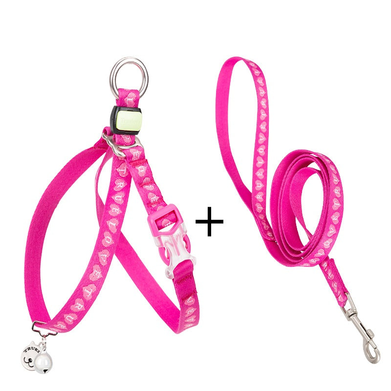 Pet Bell Chest Strap Vest Leash Harness Rope