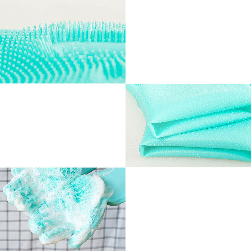 Pet Silicone Grooming Massage Glove Brush Cleaning Tool