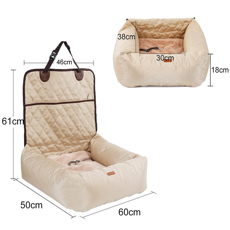 2 In 1 Foldable Pet Car Seat Bed Carrier Mattress