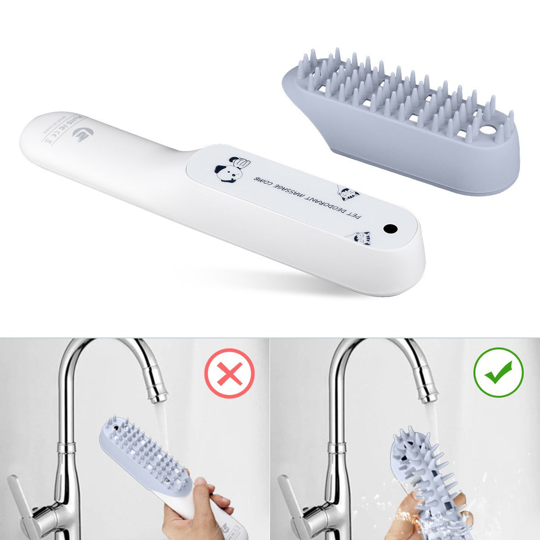 Pet Silicone Massage Grooming Deodorizing Cleaning Brush Comb Tool
