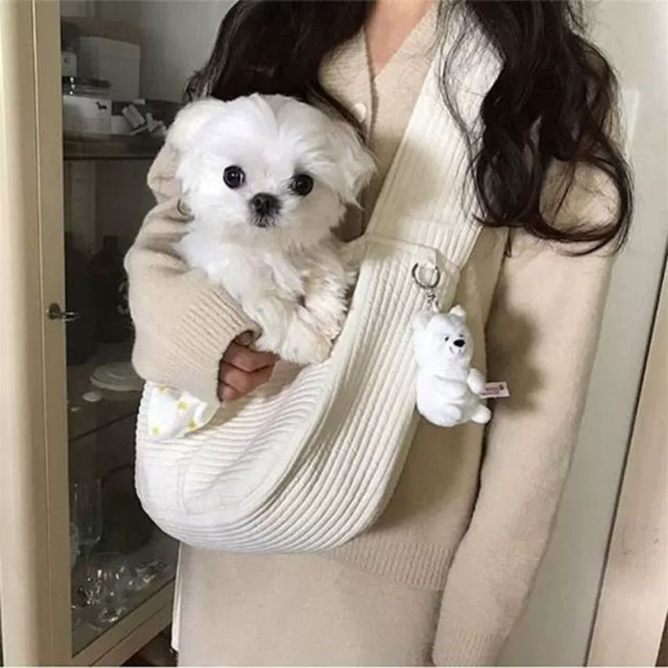 Handmade Canvas Pet Travel Shoulder Carrier Bag