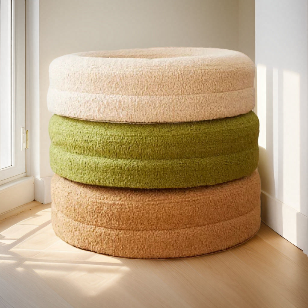 Pet Solid Color Round Bed Leisure Cat Nest Warm Sleeping Mat