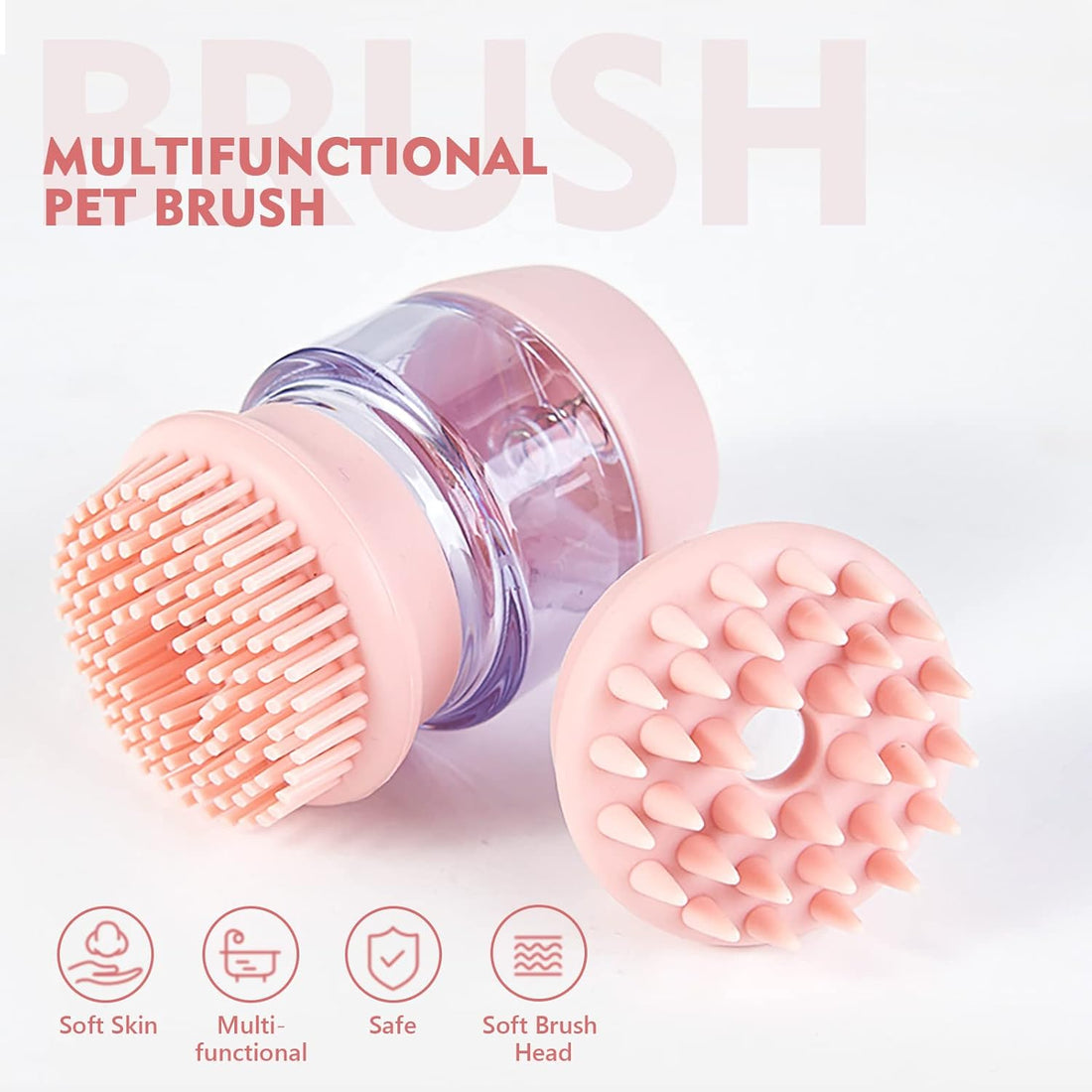 Pet Silicone Bath Grooming Massage Shampoo Dispenser Brush Tool