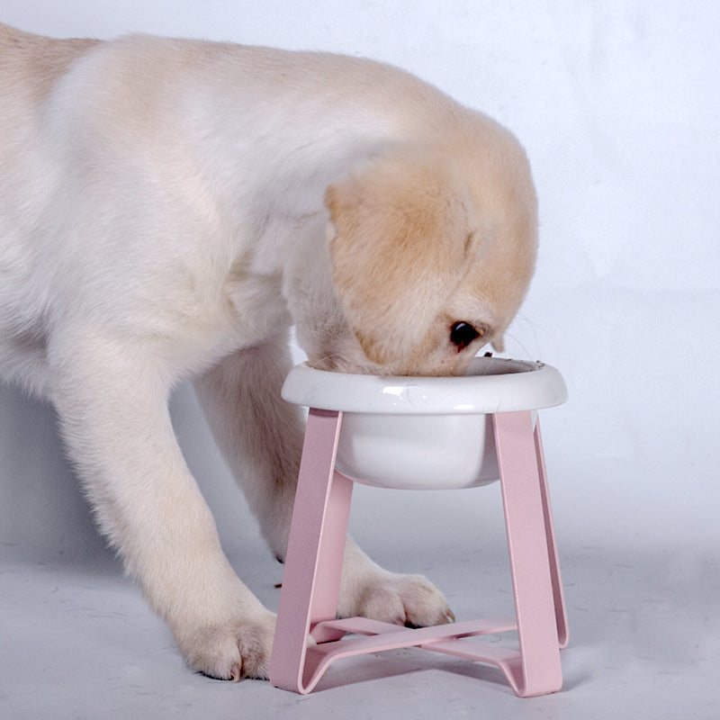 Pet Anti Slip Feeding Bowl Iron Stand Food Water Feeder 2 In 1