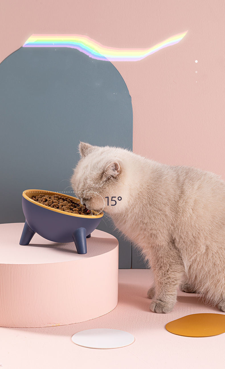 Pet Bowl With Stand Nordic Color Feeding Food Water Holder