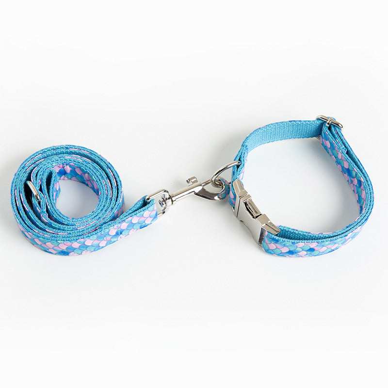 Mermaid Style Pet Durable Adjustable Collar Leash