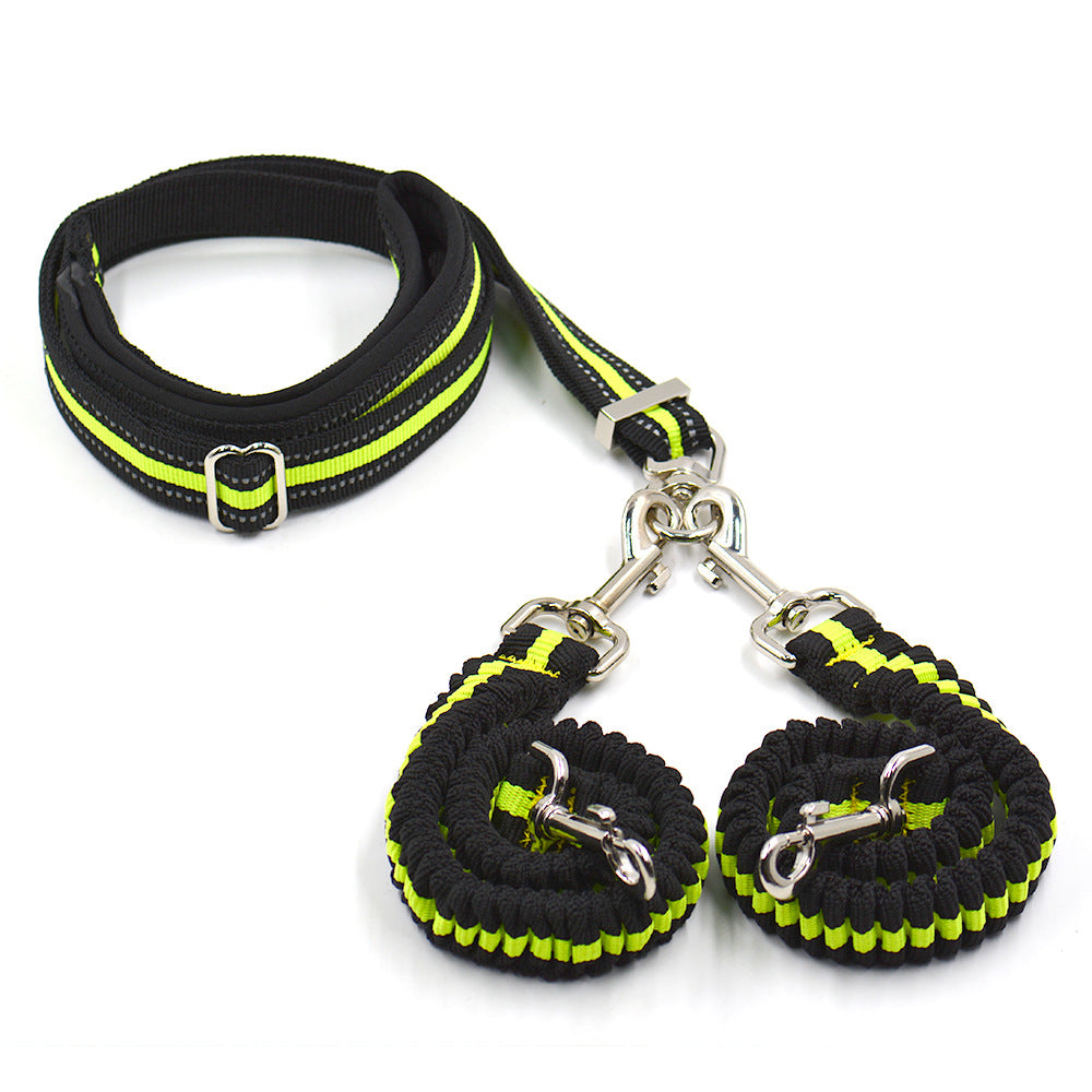 Adjustable Double Head Nylon Pet Control Leash