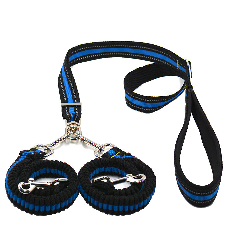 Adjustable Double Head Nylon Pet Control Leash