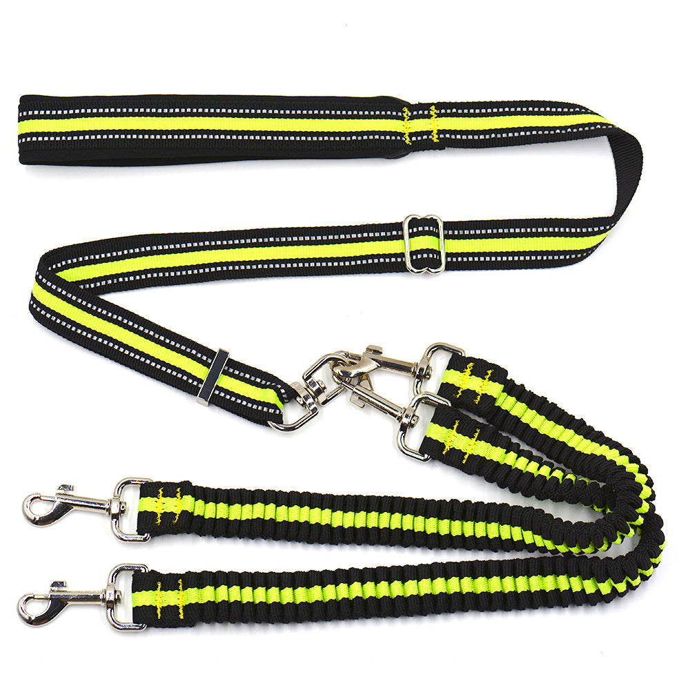 Adjustable Double Head Nylon Pet Control Leash