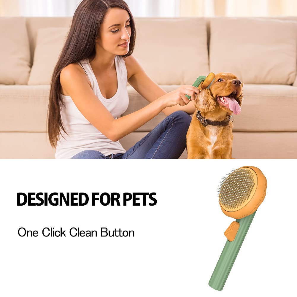 Pet Self Cleaning Slicker Grooming Brush Detangling Shedding Tool