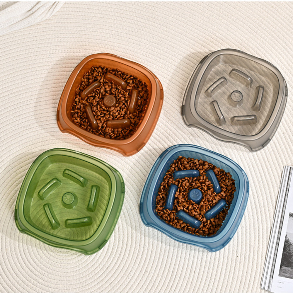 Pet Slow Feeding Anti Choking Water Feeder Bowl Plastic Food Plate