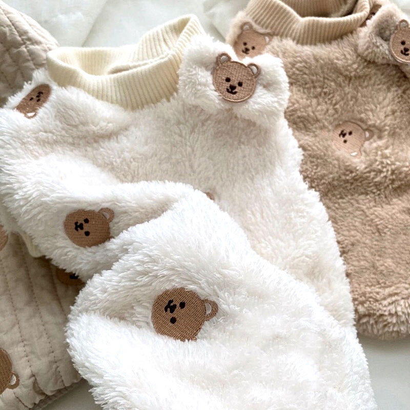 Pet Embroidery Fluffy Jacket Warm Soft Clothing Apparel