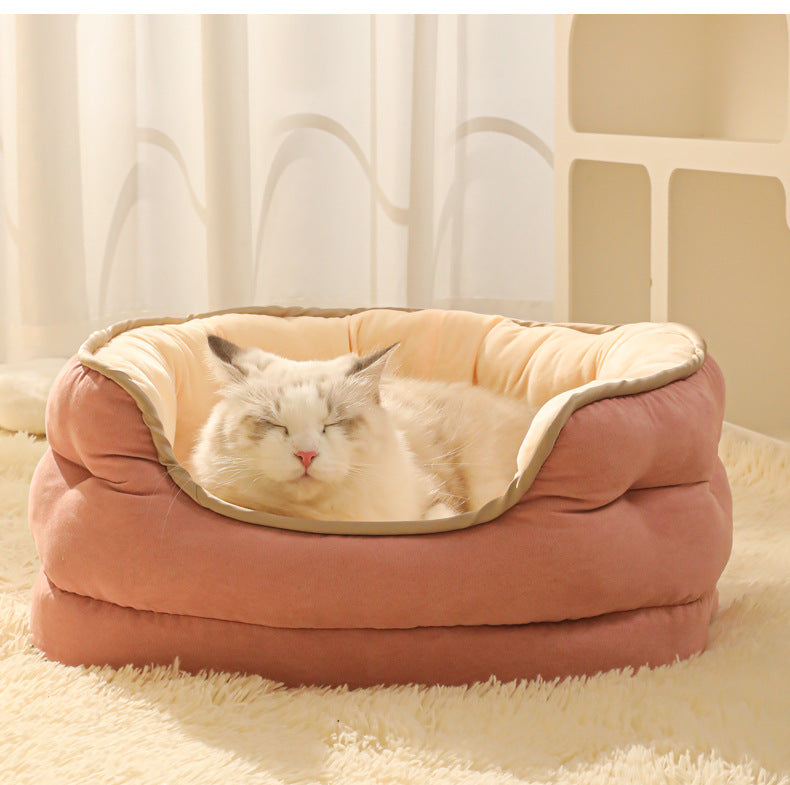 Pet Plush Sofa Bed Warm Thick Washable Mattress Kennel Supplies