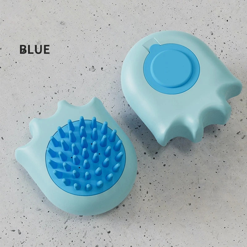 Pet Bath Massage Cleaning Brush With Shampoo Box Grooming Comb