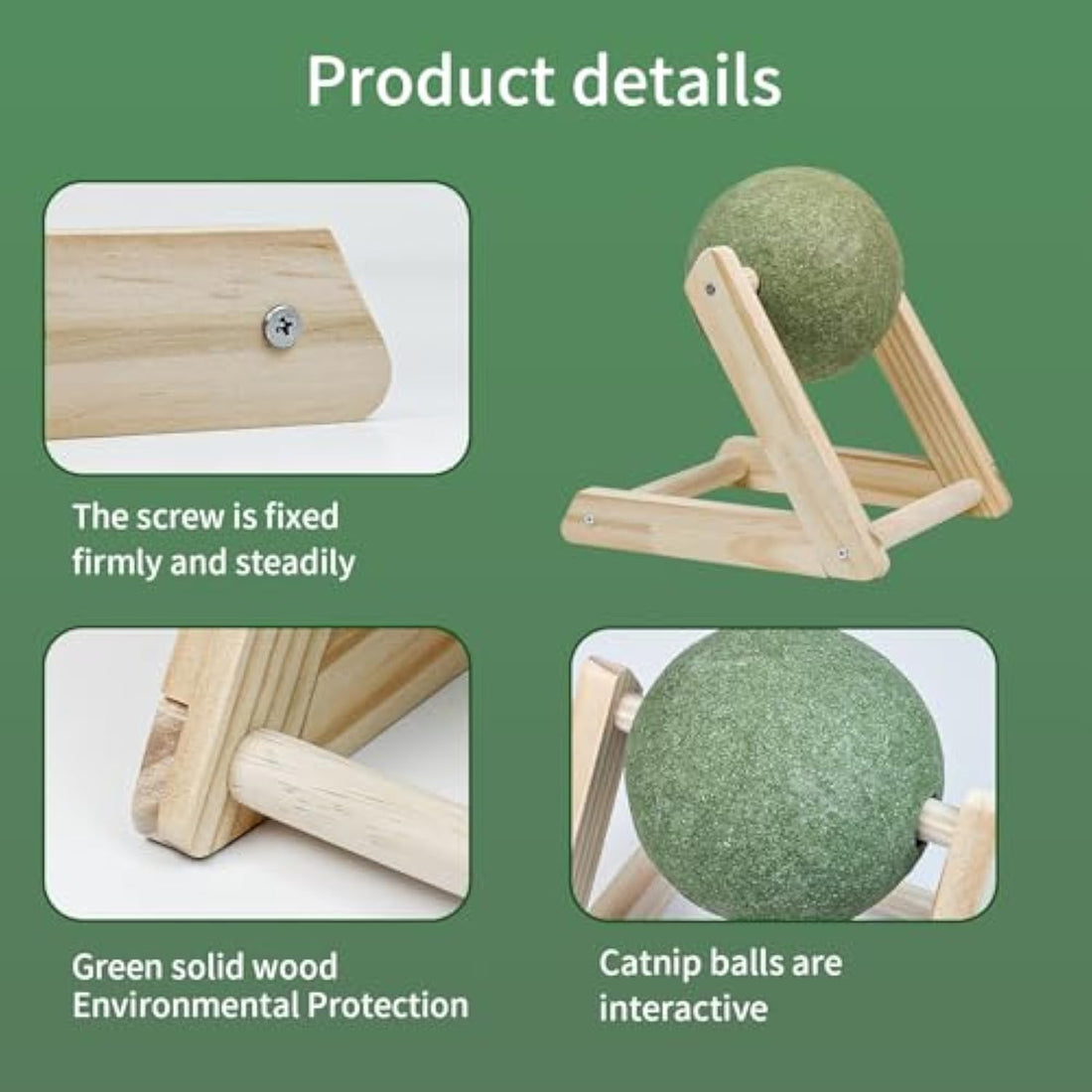 Pet Catnip Ball Toy With Holder Safe Indoor Exercise Toy
