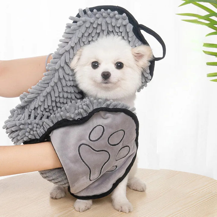 Absorbent Pet Microfiber Quick Dry Bath Towel With Hand Pockets