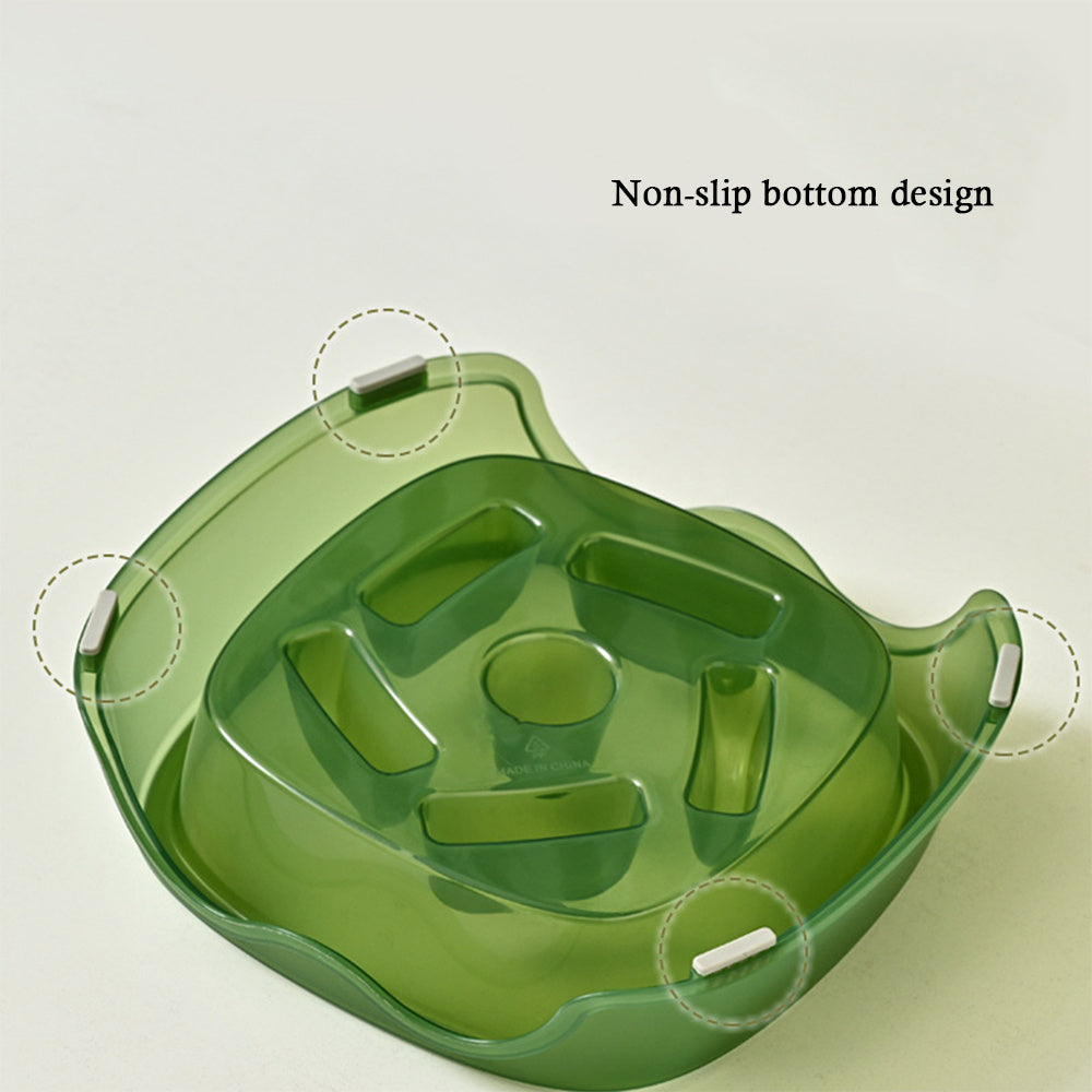 Pet Slow Feeding Anti Choking Water Feeder Bowl Plastic Food Plate