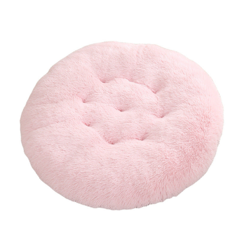 Pet Round Plush Bed Warm Sleep Mat Comfortable Nest