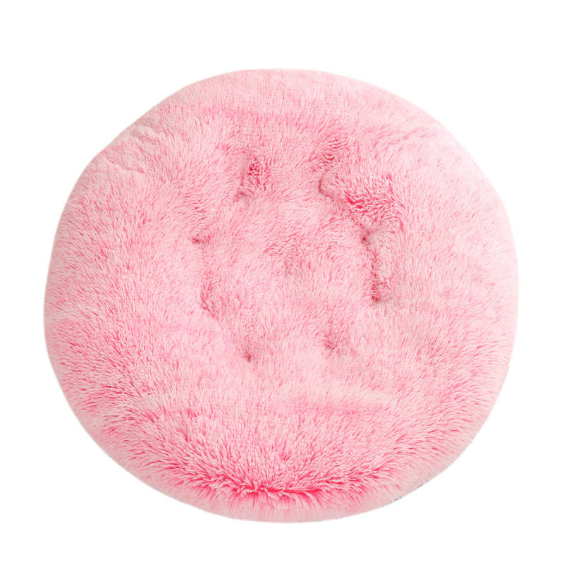 Pet Round Plush Bed Warm Sleep Mat Comfortable Nest
