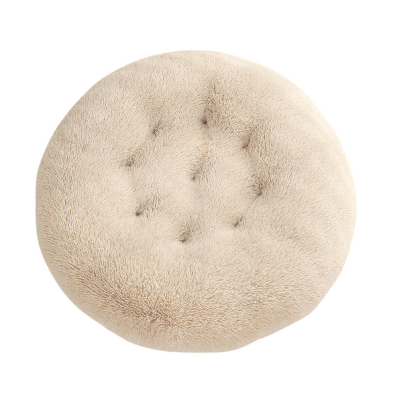Pet Round Plush Bed Warm Sleep Mat Comfortable Nest