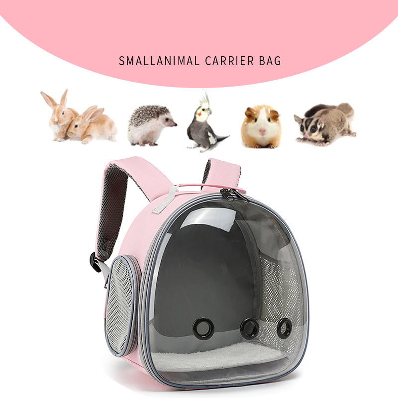 Transparent Small Animal Pet Backpack Carrier Travel Cage