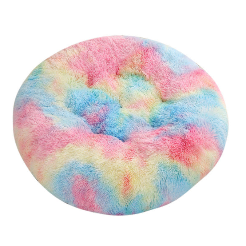 Pet Round Plush Bed Warm Sleep Mat Comfortable Nest