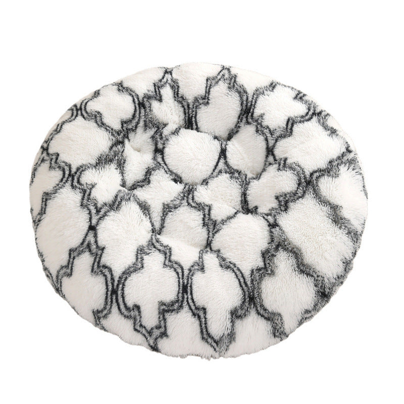 Pet Round Plush Bed Warm Sleep Mat Comfortable Nest