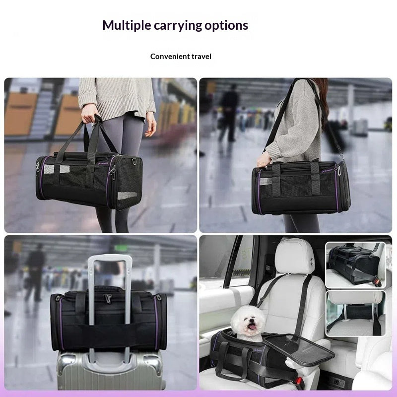 Portable Expandable Pet Travel Carrier Soft Comfort Flight Bag
