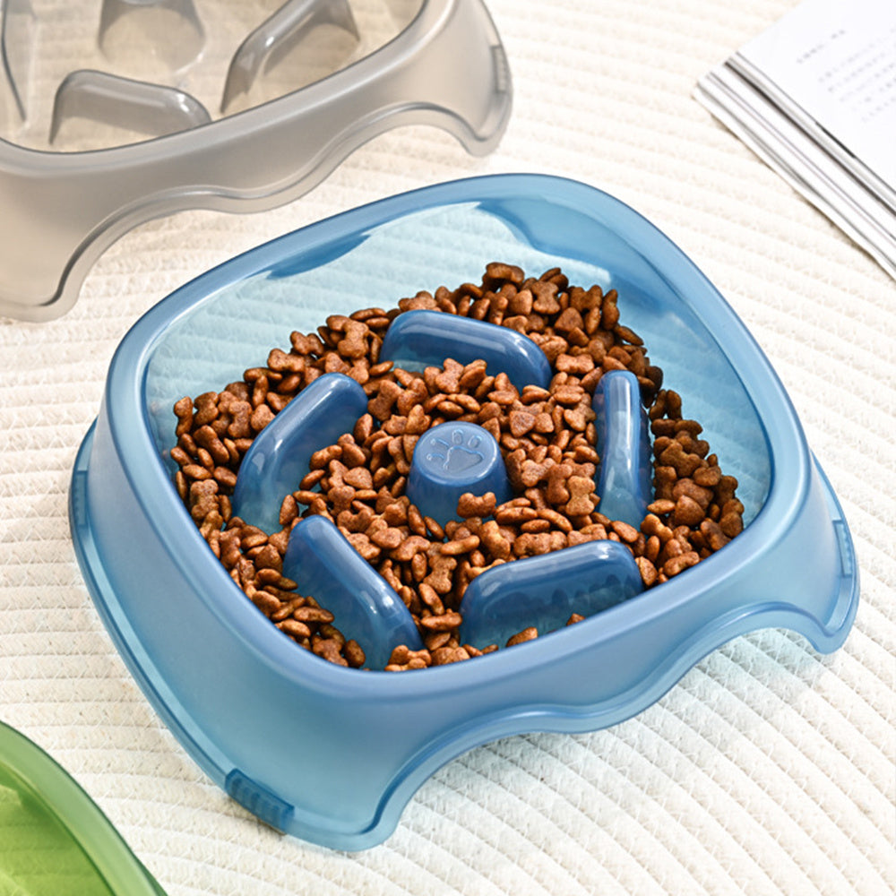 Pet Slow Feeding Anti Choking Water Feeder Bowl Plastic Food Plate