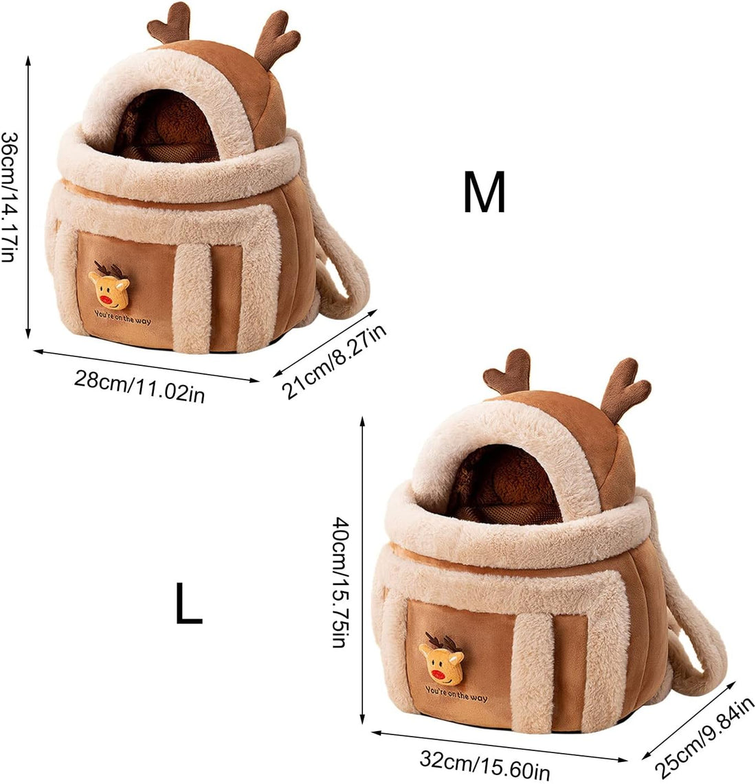 Winter Plush Pet Travel Backpack Carrier Hand Warmer Bag