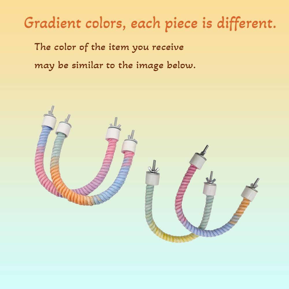 Colorful Bendable Bird Rope Perch Cage Accessory
