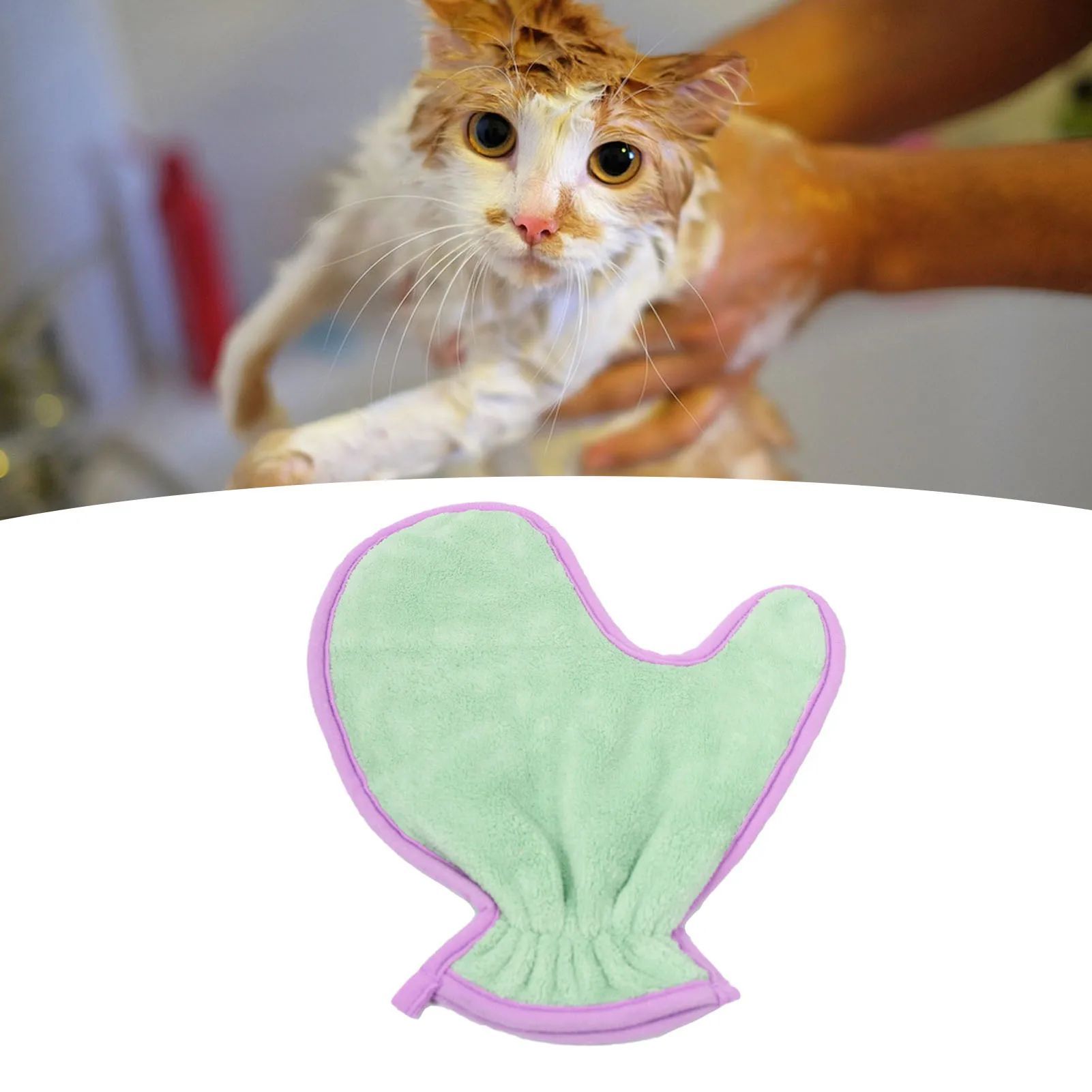 Pet Double Sided Absorbent Fiber Bath Towel Glove Cleaning Cloth