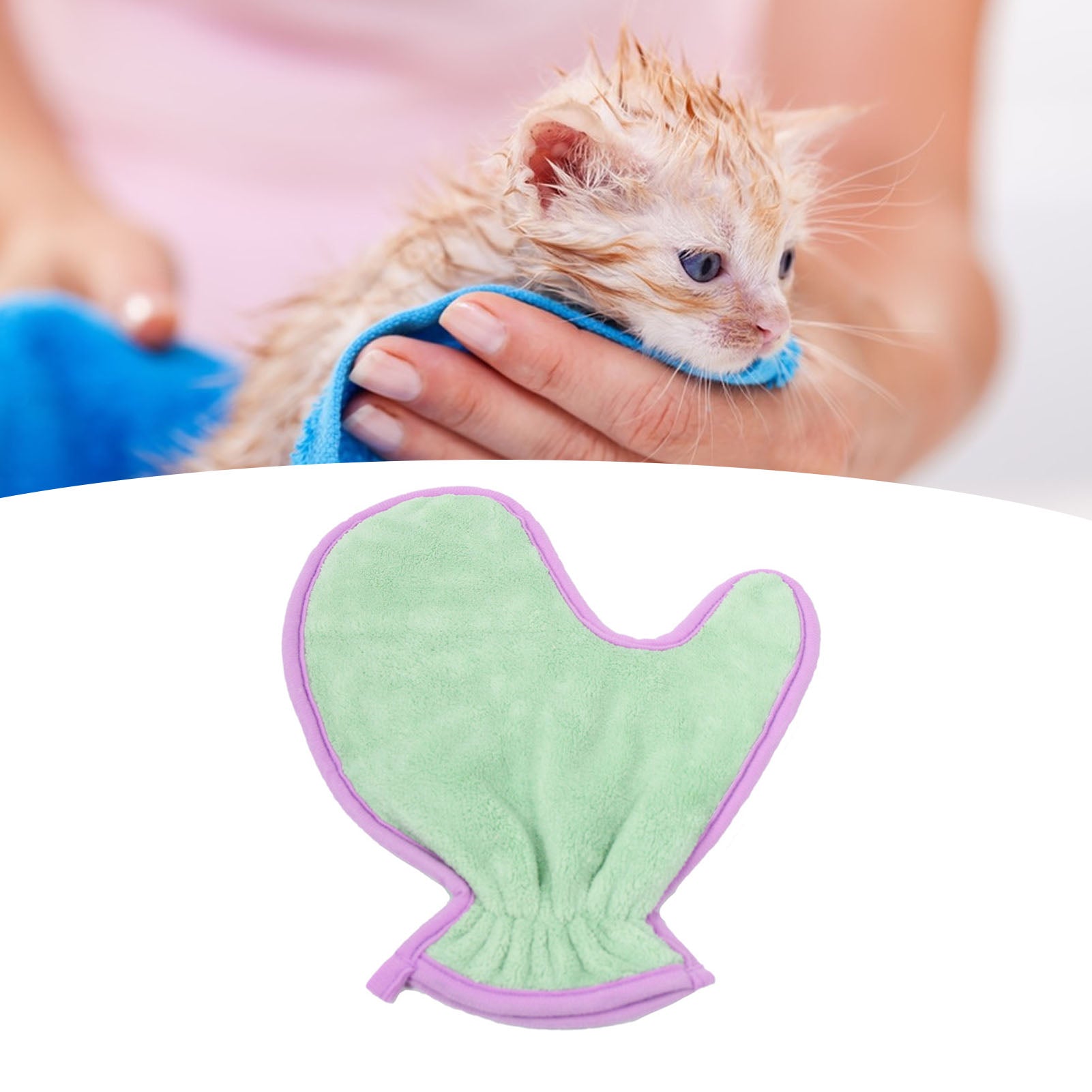 Pet Double Sided Absorbent Fiber Bath Towel Glove Cleaning Cloth