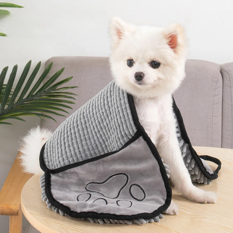 Absorbent Pet Microfiber Quick Dry Bath Towel With Hand Pockets