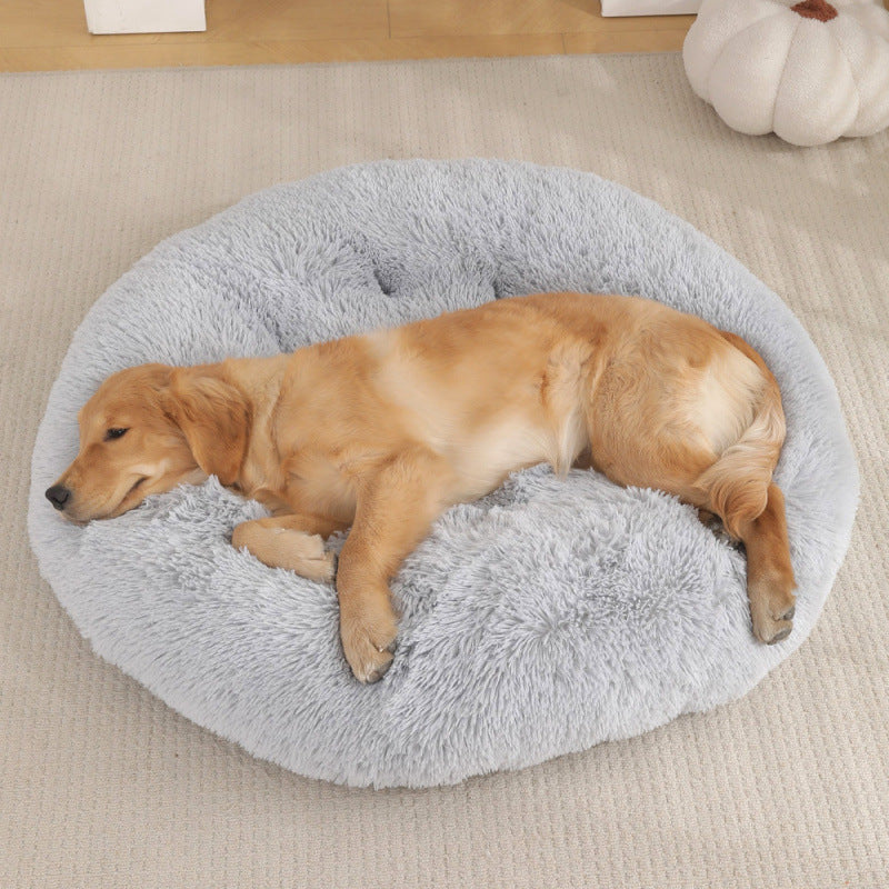 Pet Round Plush Bed Warm Sleep Mat Comfortable Nest