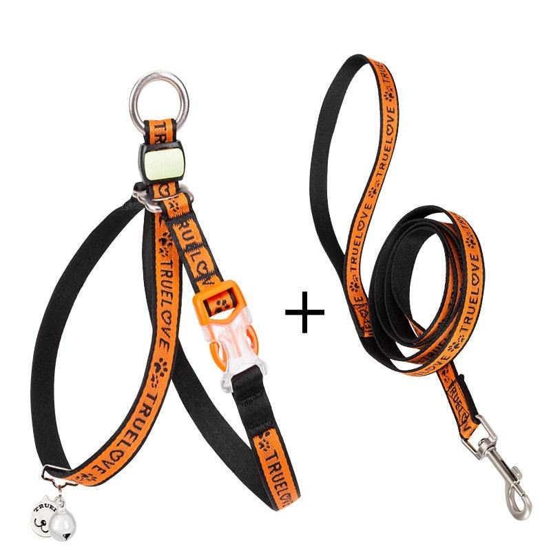 Pet Bell Chest Strap Vest Leash Harness Rope