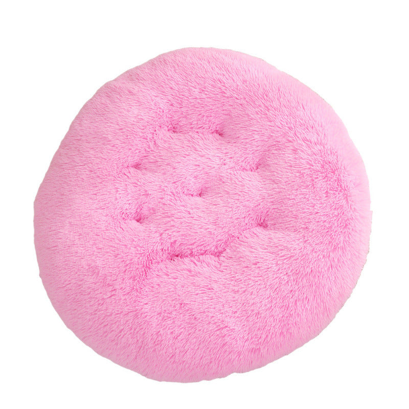 Pet Round Plush Bed Warm Sleep Mat Comfortable Nest