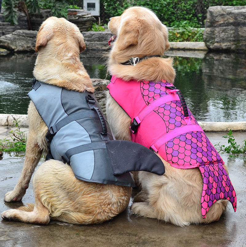Pet Mermaid Shark Swimming Life Vest Adjustable Safety Jacket