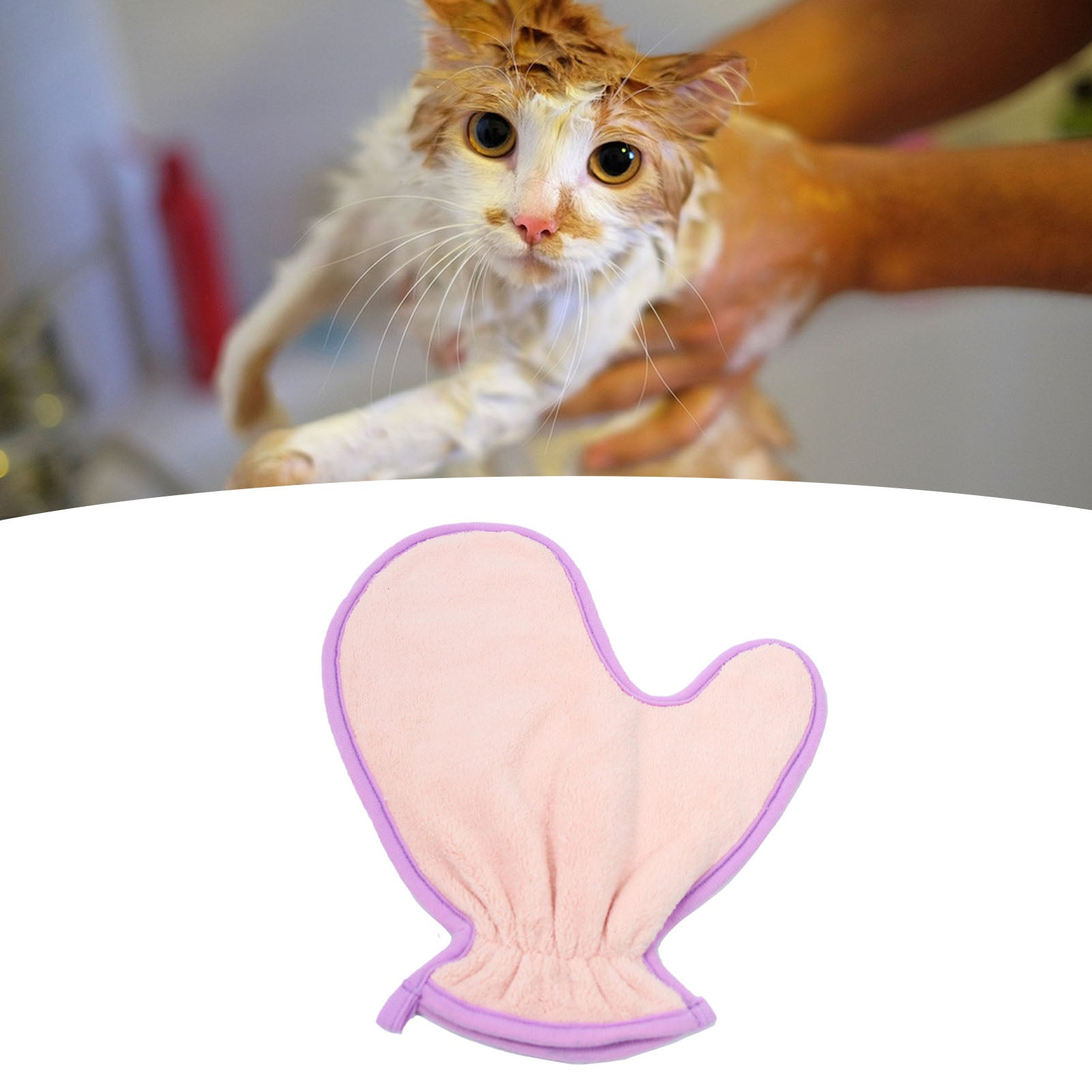Pet Double Sided Absorbent Fiber Bath Towel Glove Cleaning Cloth