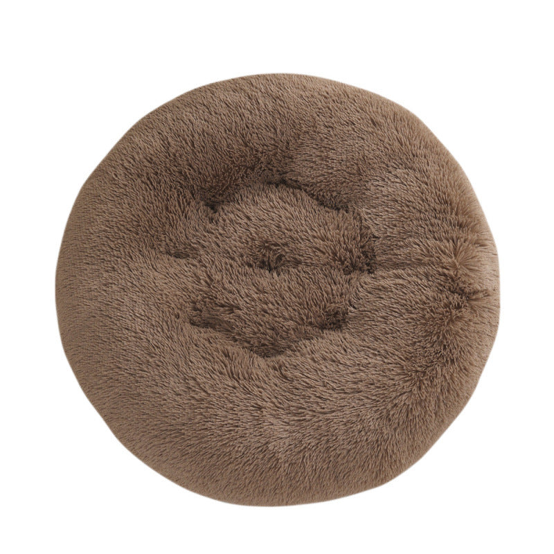 Pet Round Plush Bed Warm Sleep Mat Comfortable Nest