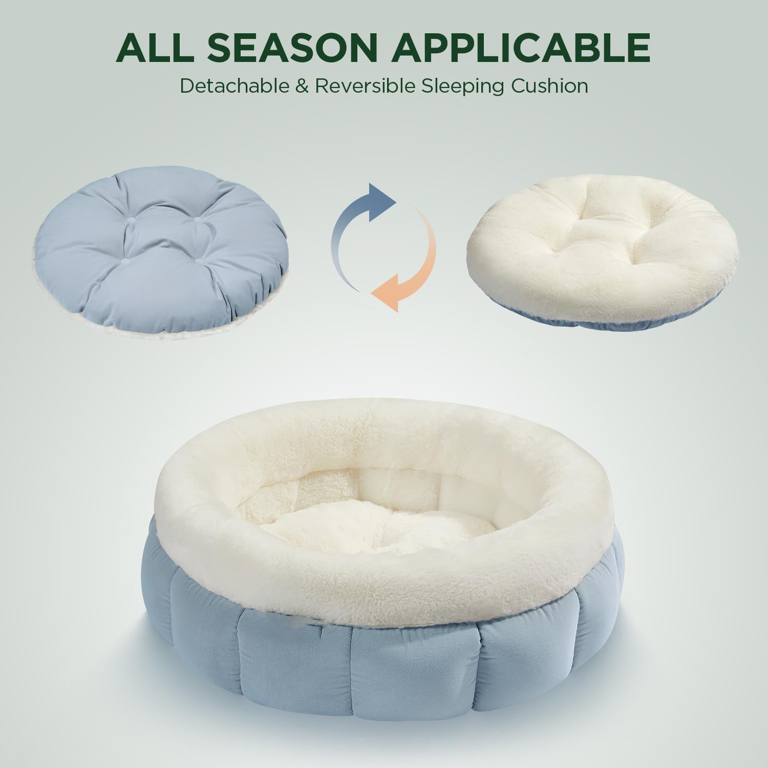 Pet Donut Round Bed Washable Anti Slip Comfort Sleeping Mat