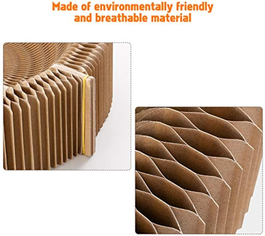 Collapsible Pet Scratcher Lounge Bed Corrugated Cardboard Round Nest Washable