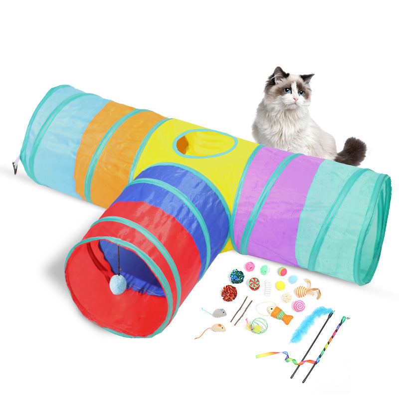 Pet Foldable Tunnel Climbing Play Toy