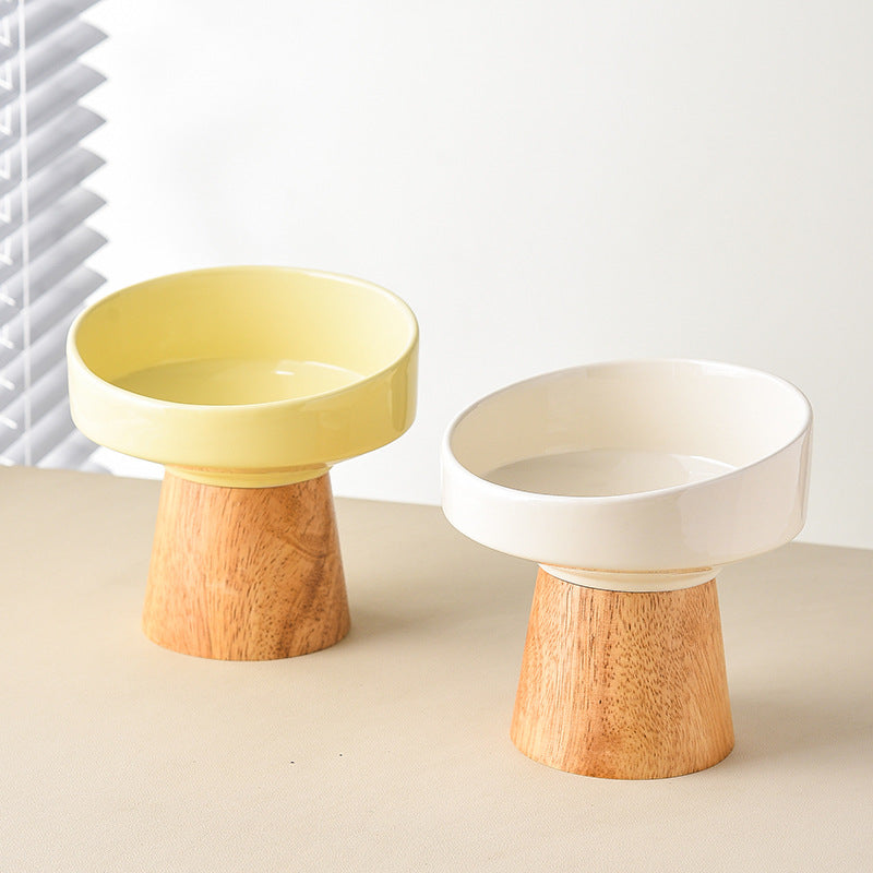Pet Ceramic Feeding Bowl Elevated Food Water Dish